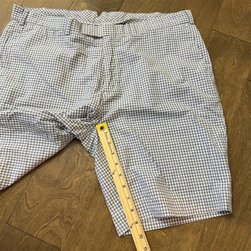 Polo Ralph Lauren Men's Chino Shorts 38 Blue White Gingham‎ Check Flat